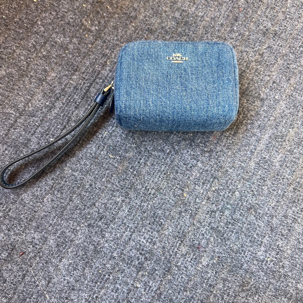 Coach Denim Mini zipper pouch